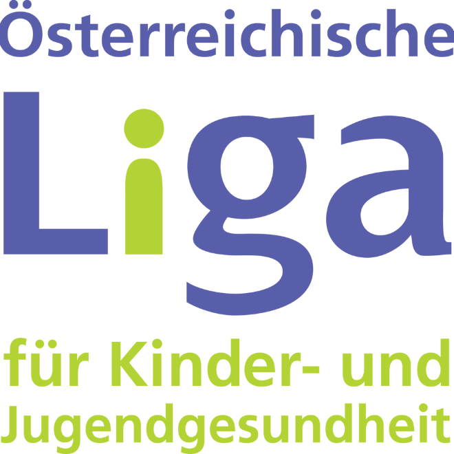 Markantes Logo der Liga für Kinder- und Jugendgesundheit