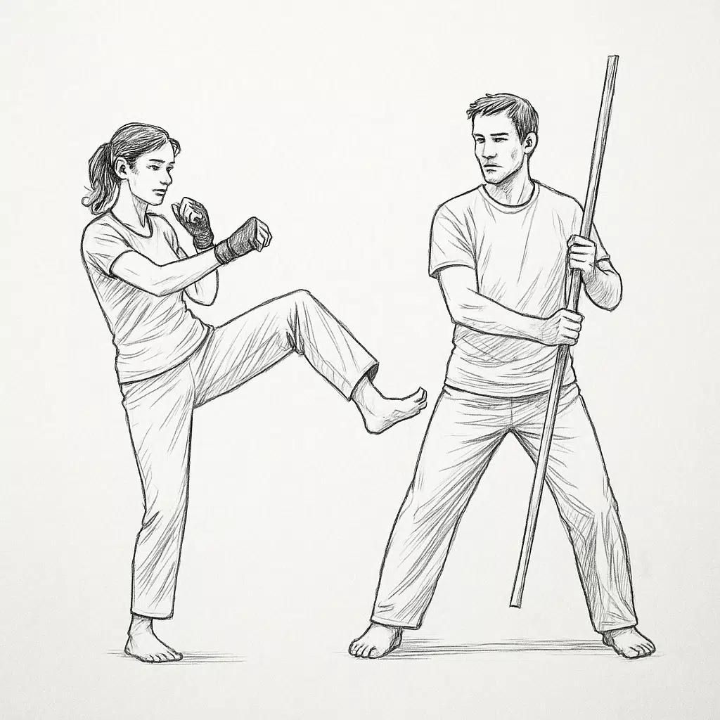 a man and woman fighting Kampfsport für Anfänger